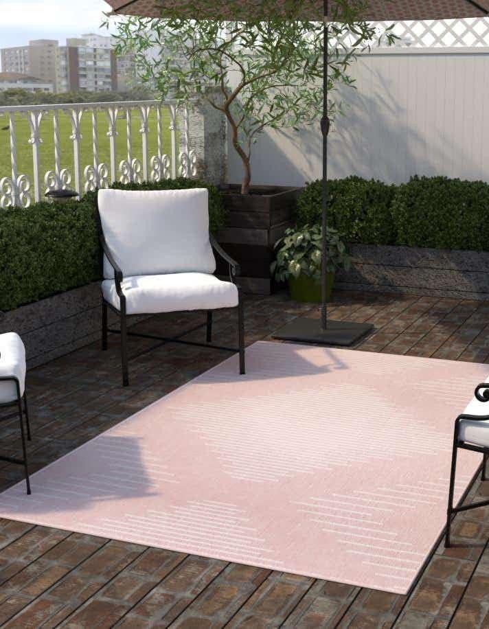 Unique Loom Outdoor Modern Tambor Lines Woven Area Rug