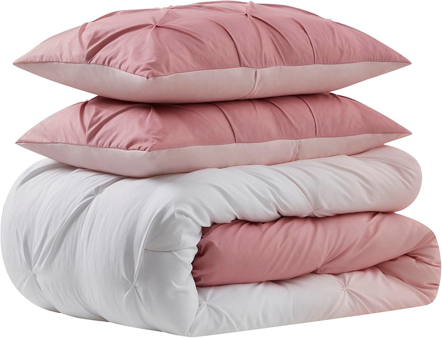 Twin Pink Microfiber Down Alternative Bed in a Bag Set