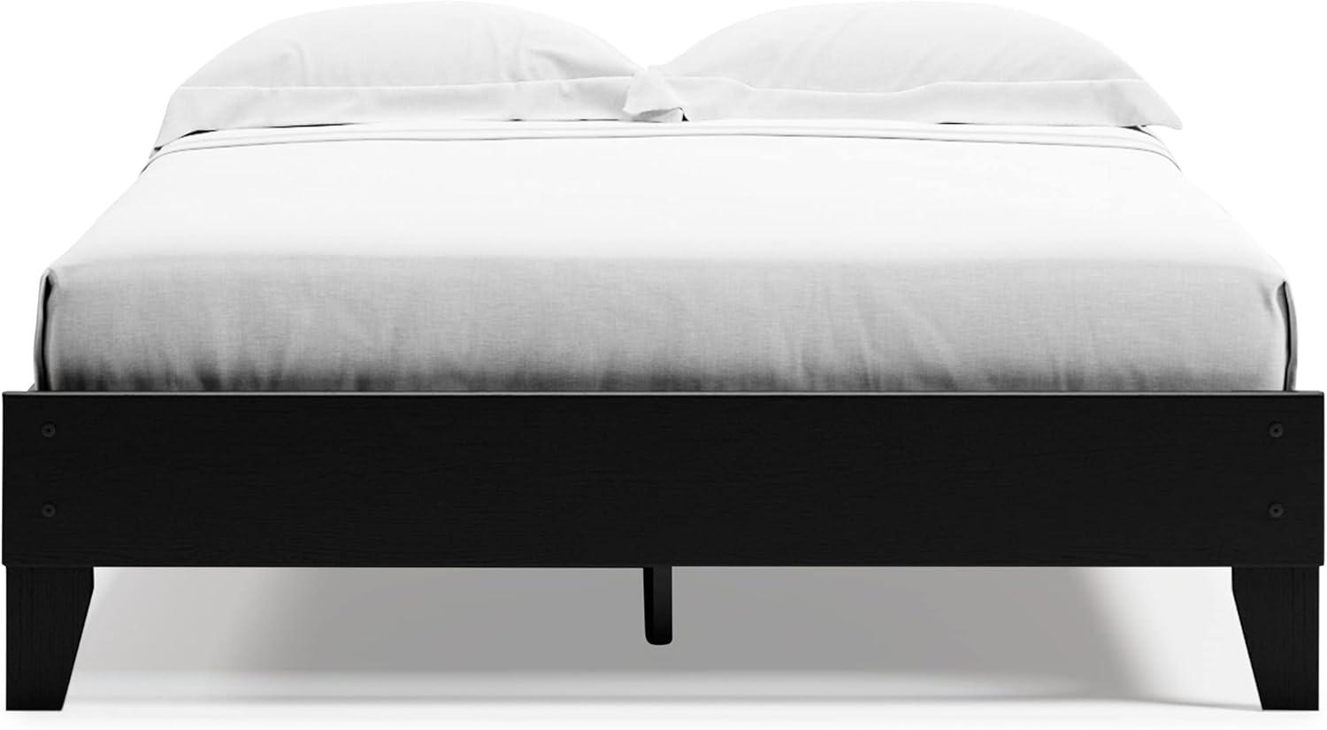 Signature Design by Ashley Queen Finch Platform Bed Black : Modern Style, MDF Frame, No Box Spring Needed