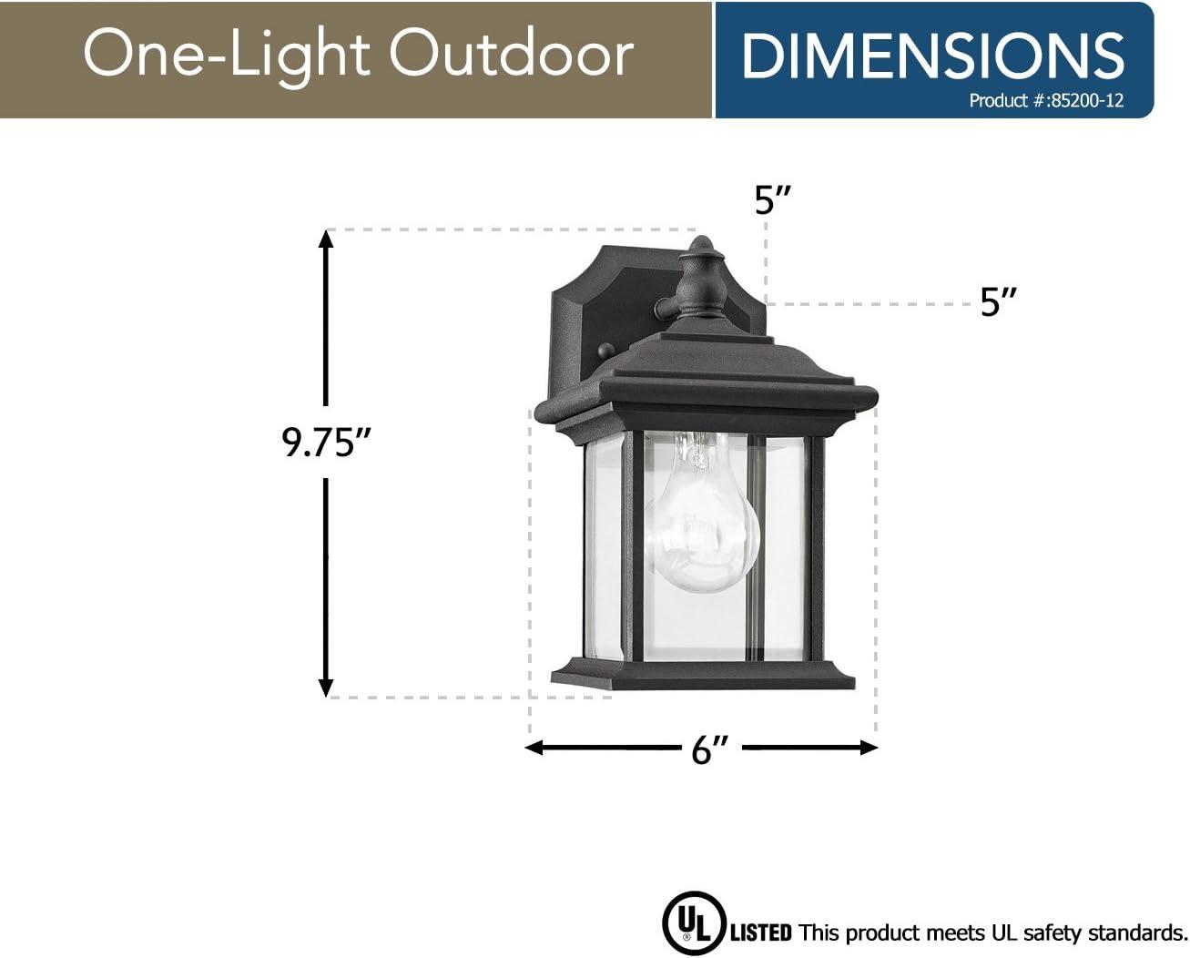 Black Clear Beveled Glass Outdoor Wall Lantern Sconce