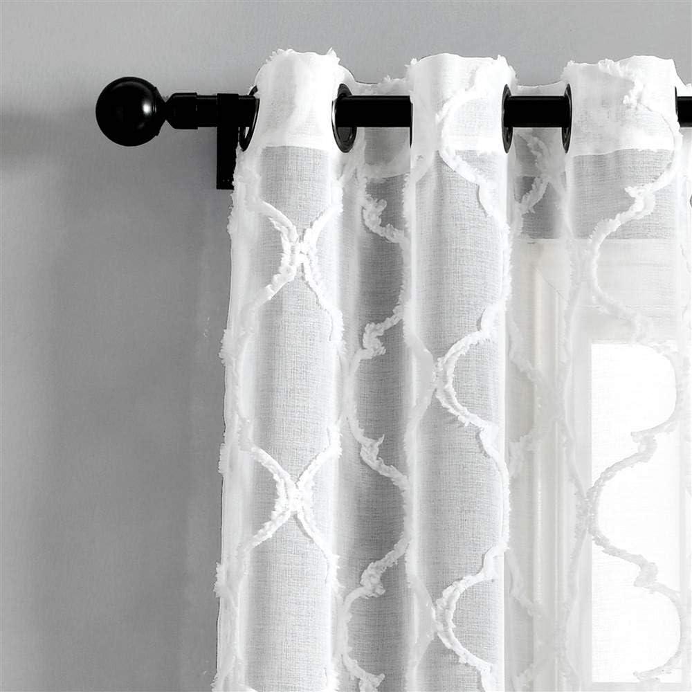 Avon Trellis Sheer Polyester Sheer Curtain Pair