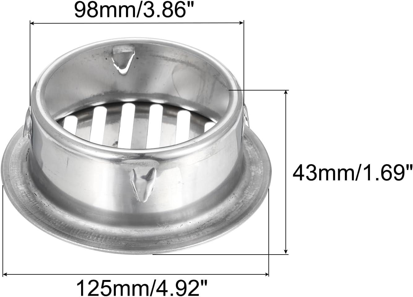 Uxcell Floor Drain Cover,, 4.8 Inch Stainless Steel Anti Block Drain Cover for Outdoor Bathroom Kitchen, 98 Flat Mouth