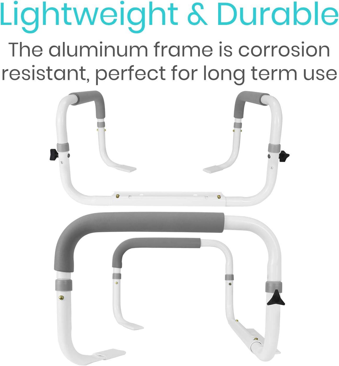Vive Adjustable Compact Toilet Rail - Adjustable Grab Bar, Compact Support Frame with Handrail for Bathroom Toilet Seat, Weight Capacity 300lbs