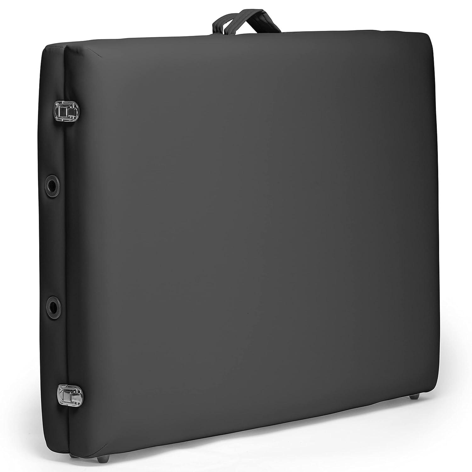 Saloniture Portable Professional Folding Massage Table with Carrying Case - Dark Gray