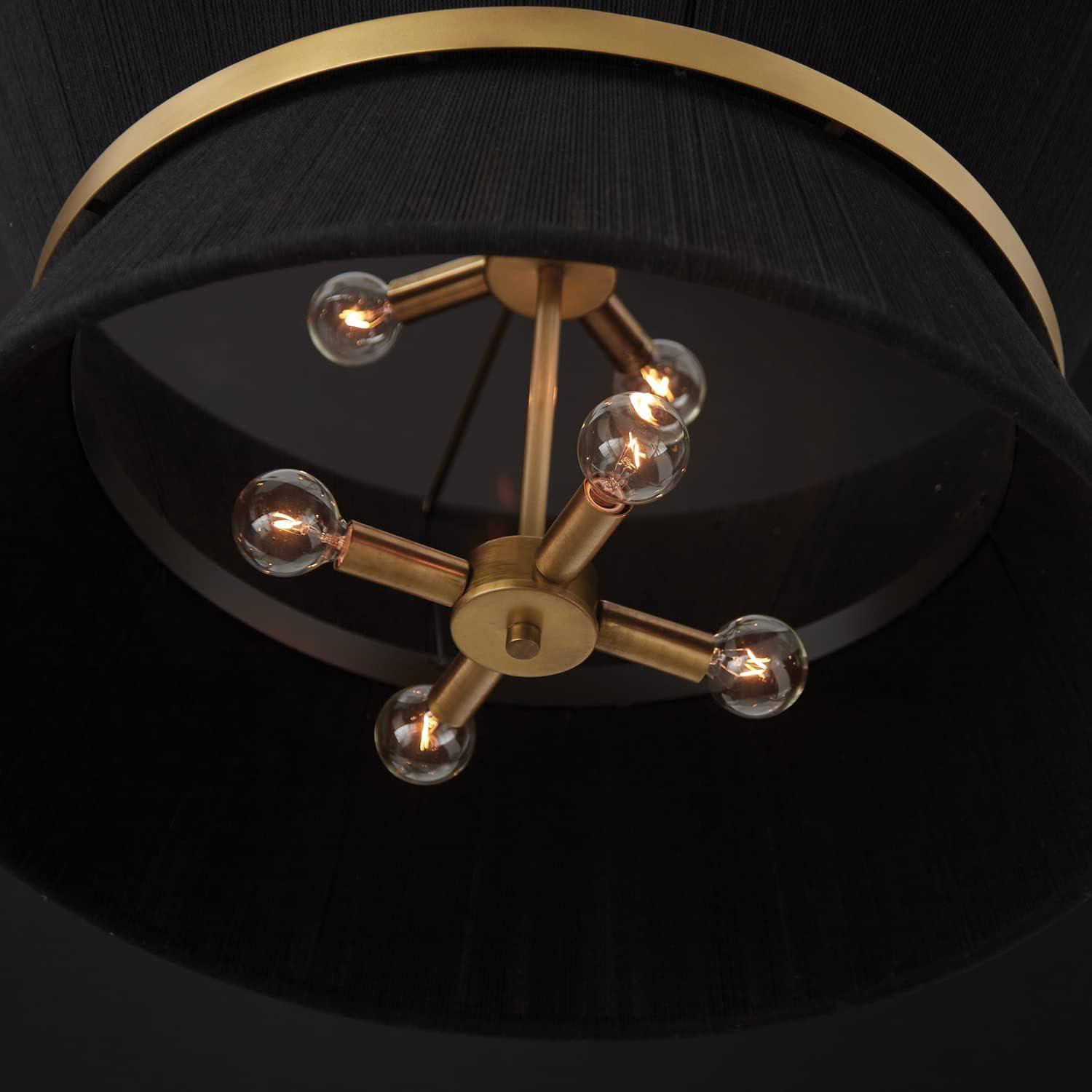 8 Light Pendant-Black Rope/Patinaed Brass Finish Capital Lighting 341281Kp