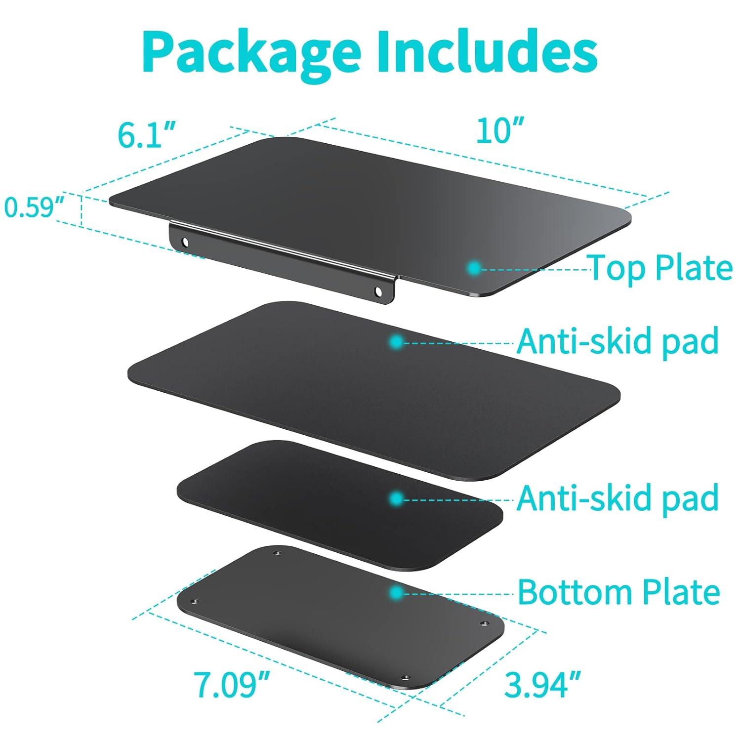 Steel Monitor Mount Reinforcement Plate for Thin, Glass and Other Fragile Tabletop, Steel Bracket Plate Fits Most Monitor Stand C Clamp Installation