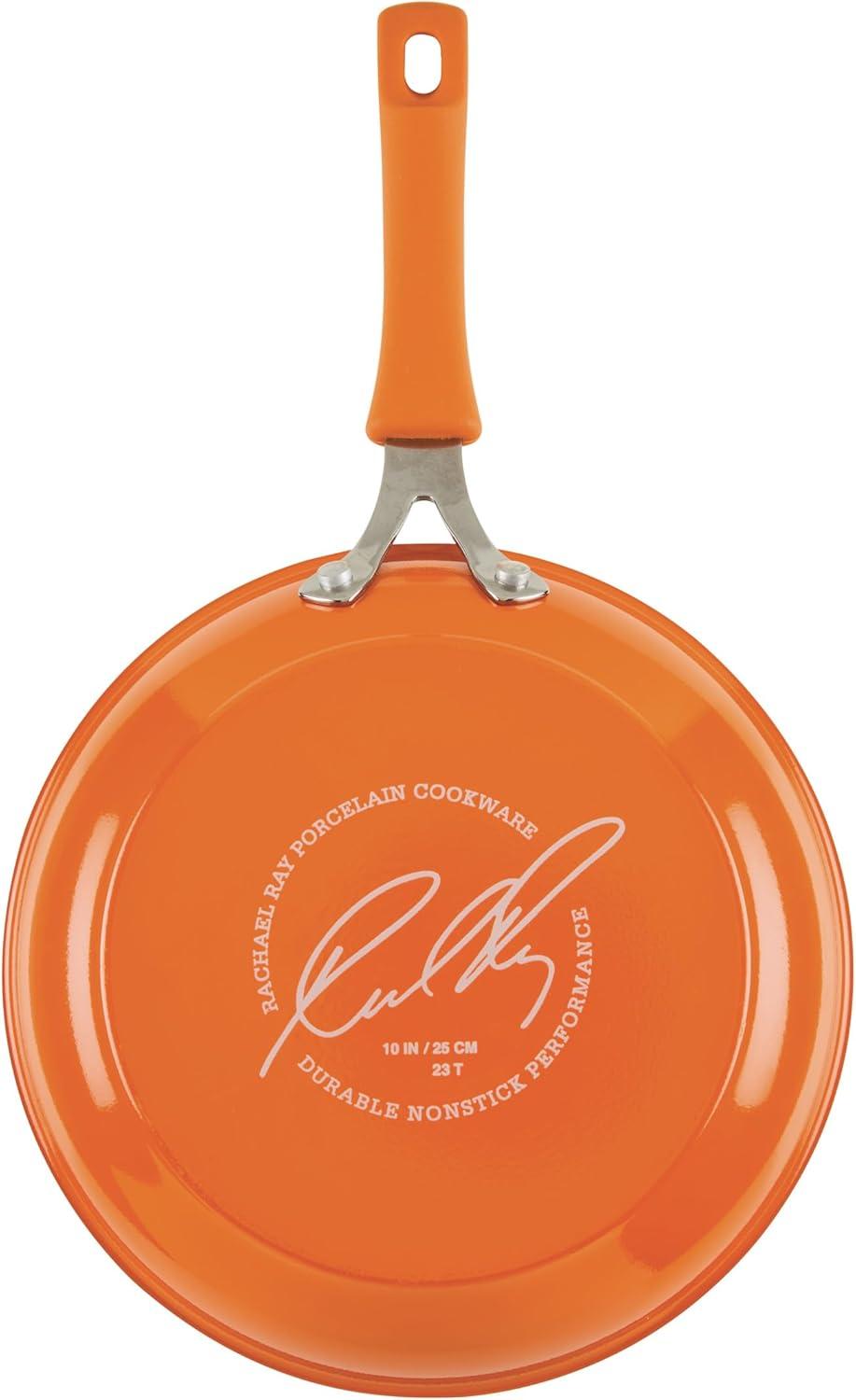 Rachael Ray Cook & Create Aluminum Nonstick Frying Pan / Skillet / Fry Pan, 10 Inch, Orange