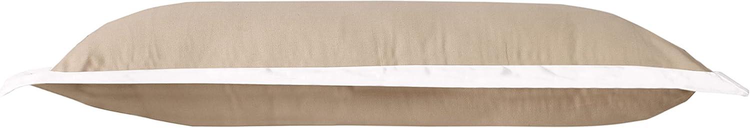 Ox Bay 14" x 36" Hand-Woven Tan/ White Bordered Organic Cotton Pillow Cover