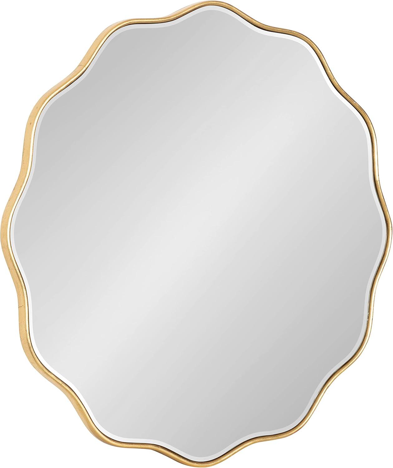 Kate & Laurel All Things Decor Viona Round Scalloped Mirror Gold