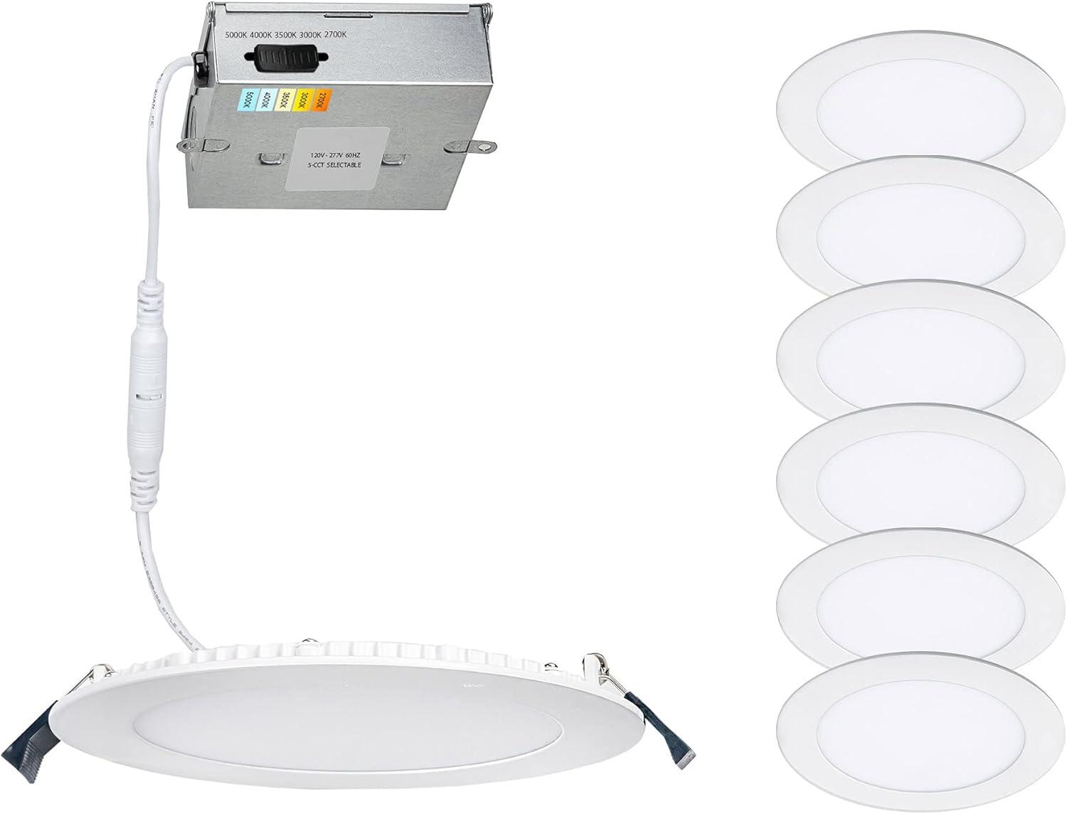 Lotos 6" White Aluminum LED Recessed Lighting Kit, Energy Star Certified