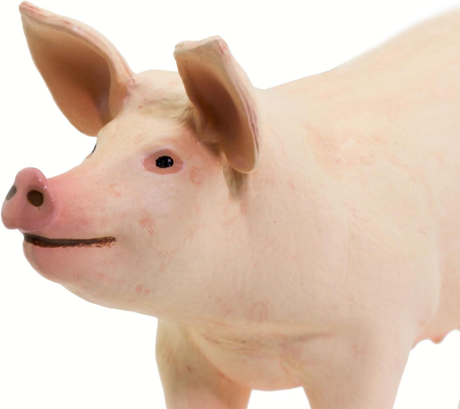 Safari Ltd. Large White Pig - Realistic 4" Farm Animal Figure - Educational Toy for Boys, Girls, & Kids Ages 3+
