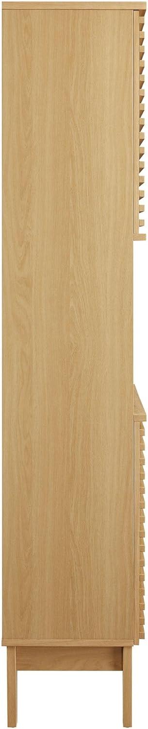 Render Tall Bathroom Storage Cabinet in Oak