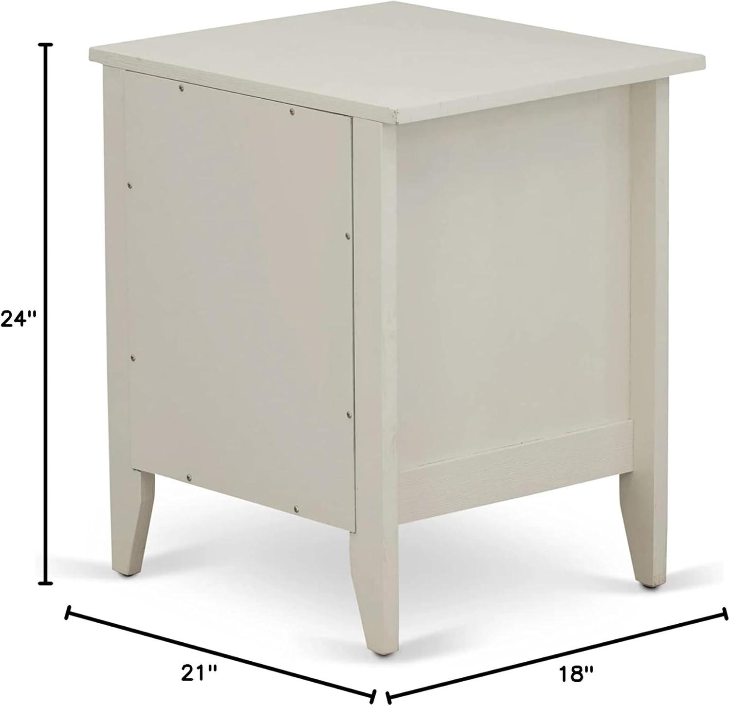 East West Furniture Gallatin 18" Wood Nightstand with 1 Drawer in Butter Cream