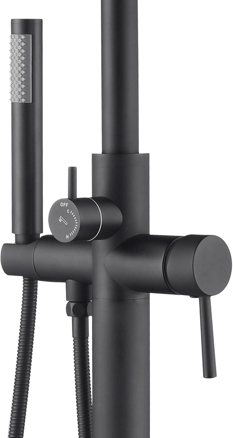 Floor Mounted Freestanding Tub Filler with Diverter