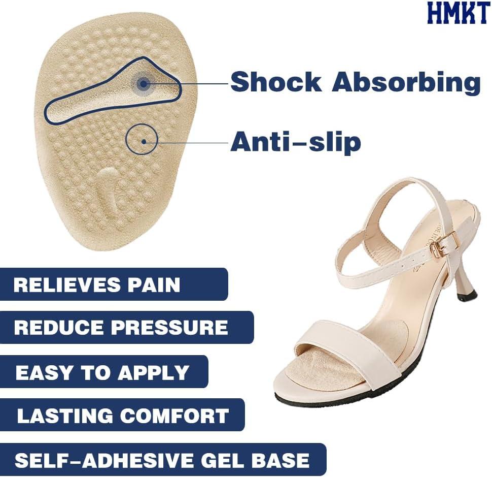 Heel Grips Liner Cushions Inserts for Loose Shoes Heel Pads and Metatarsal Pads for Shoes Too Big Women Men Prevent Heel Pain Blisters (Beige+Black)