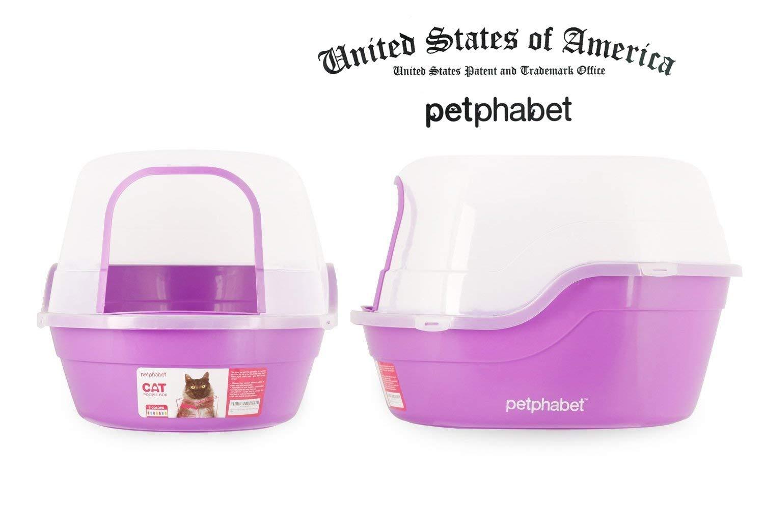 Petfamily Extra Large Cat Litter Box, Color Purple, Jumbo Hooded, 24.8 x 20 x 16.5 in