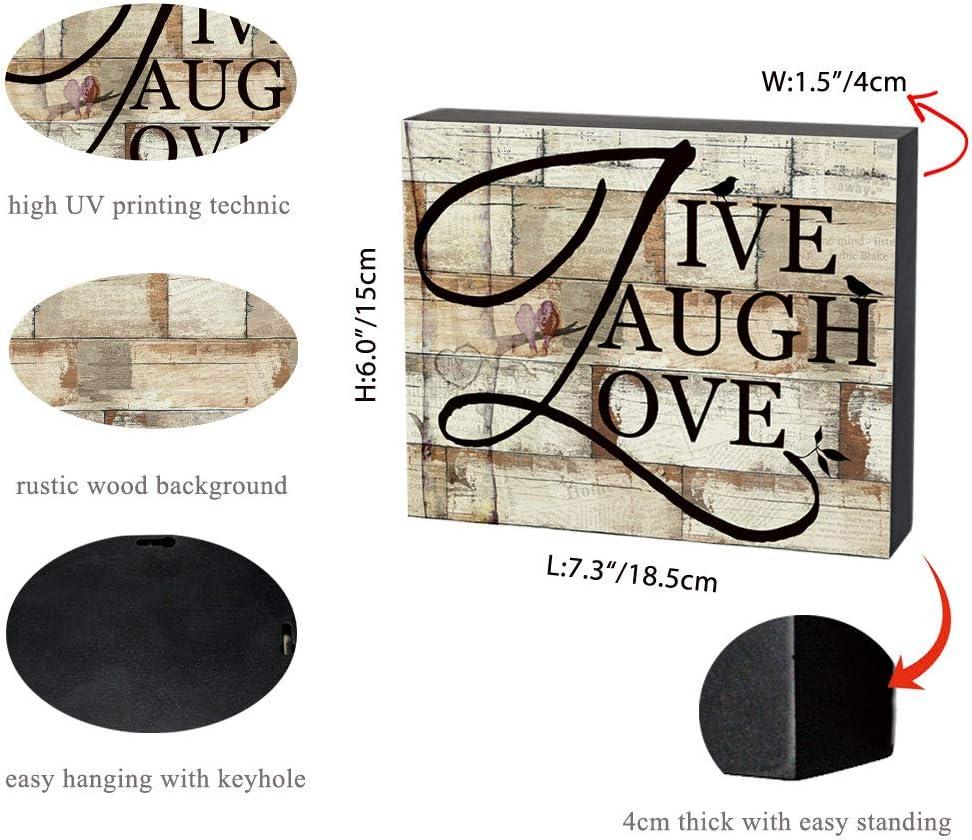 Live Laugh Love Rectangular Wooden Wall Sign