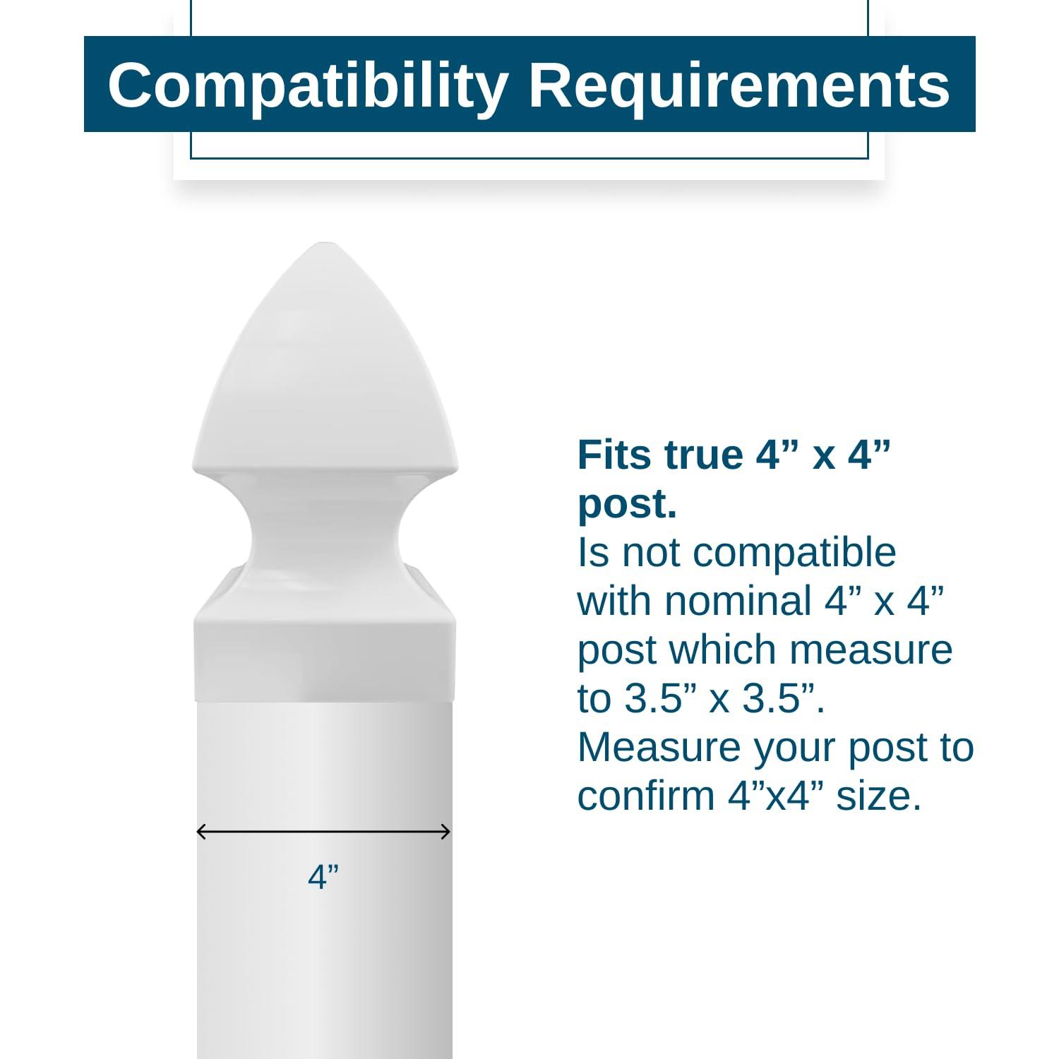 WEATHERABLES 4x4 Post Caps – Weatherproof Premium Outdoor Vinyl Post Cover for Lasting Durability and Easy Installation on Vinyl Decks, Patios, Porches, or Mailbox Posts (Gothic)