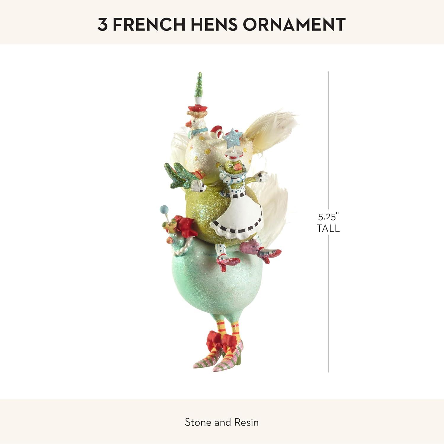 Patience Brewster 12 Days 3 French Hens Ornament