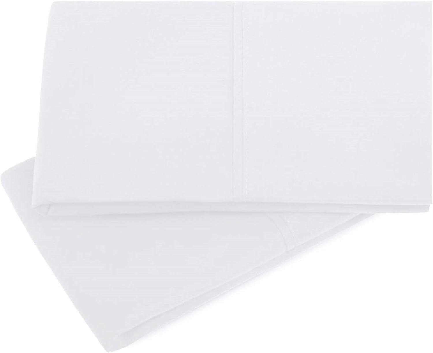 White Double Brushed Microfiber Queen Pillowcase Set