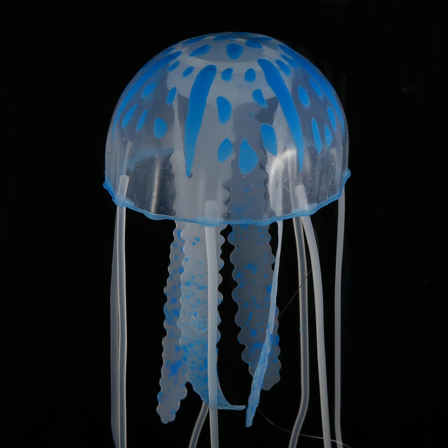 Unique Bargains Aquarium Jellyfish Glow Decoration with Suction Cup 2.3"x5.9" Pink