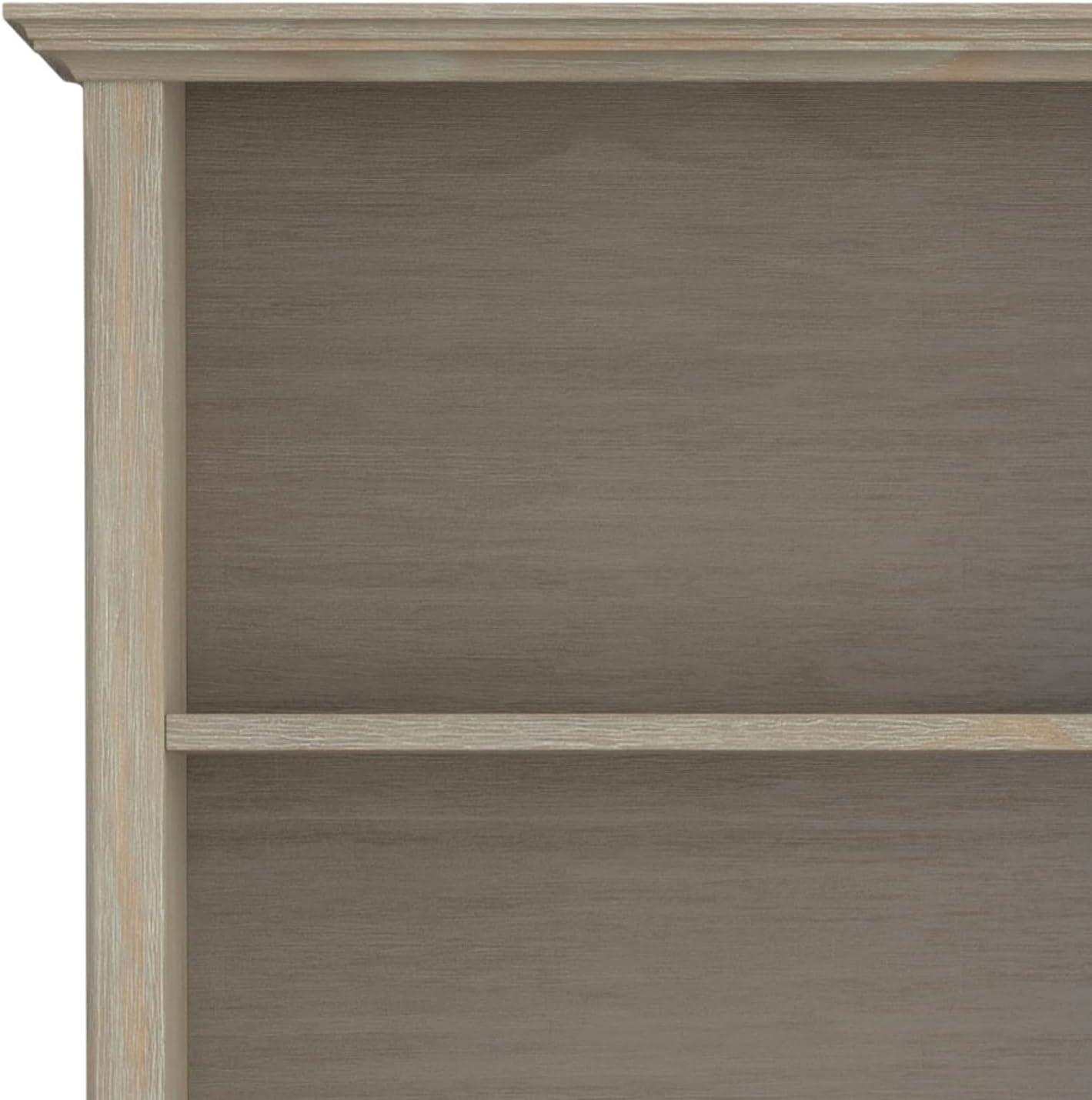 Distressed Grey Pine Adjustable 5-Shelf Bookcase