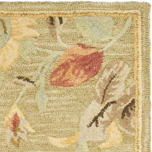 Blossom BLM785 Hand Hooked Runner Rug - Green/Multi - 2'3"x8' - Safavieh.