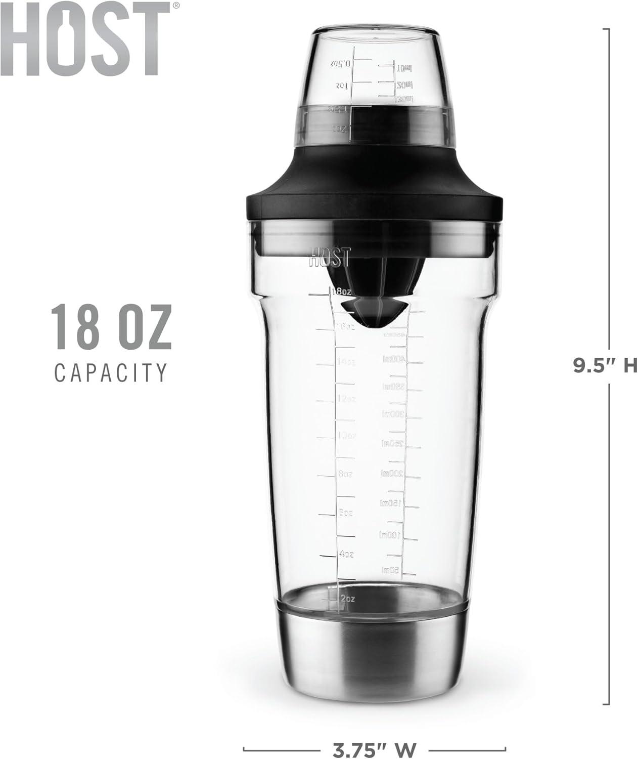 Stainless Steel and Clear All-in-One Cocktail Shaker Set