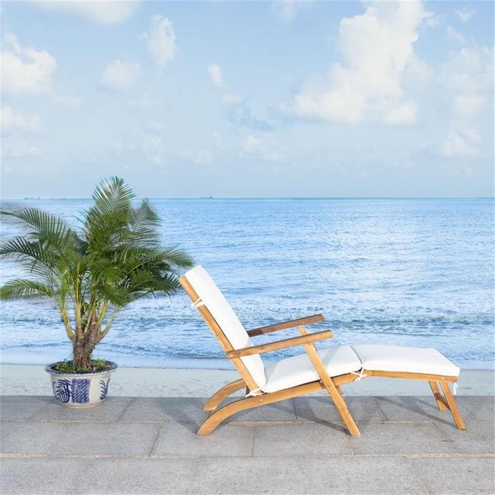 Palmdale Lounge Chair - Outdoor - PAT7015 - Natural/Beige -Safavieh