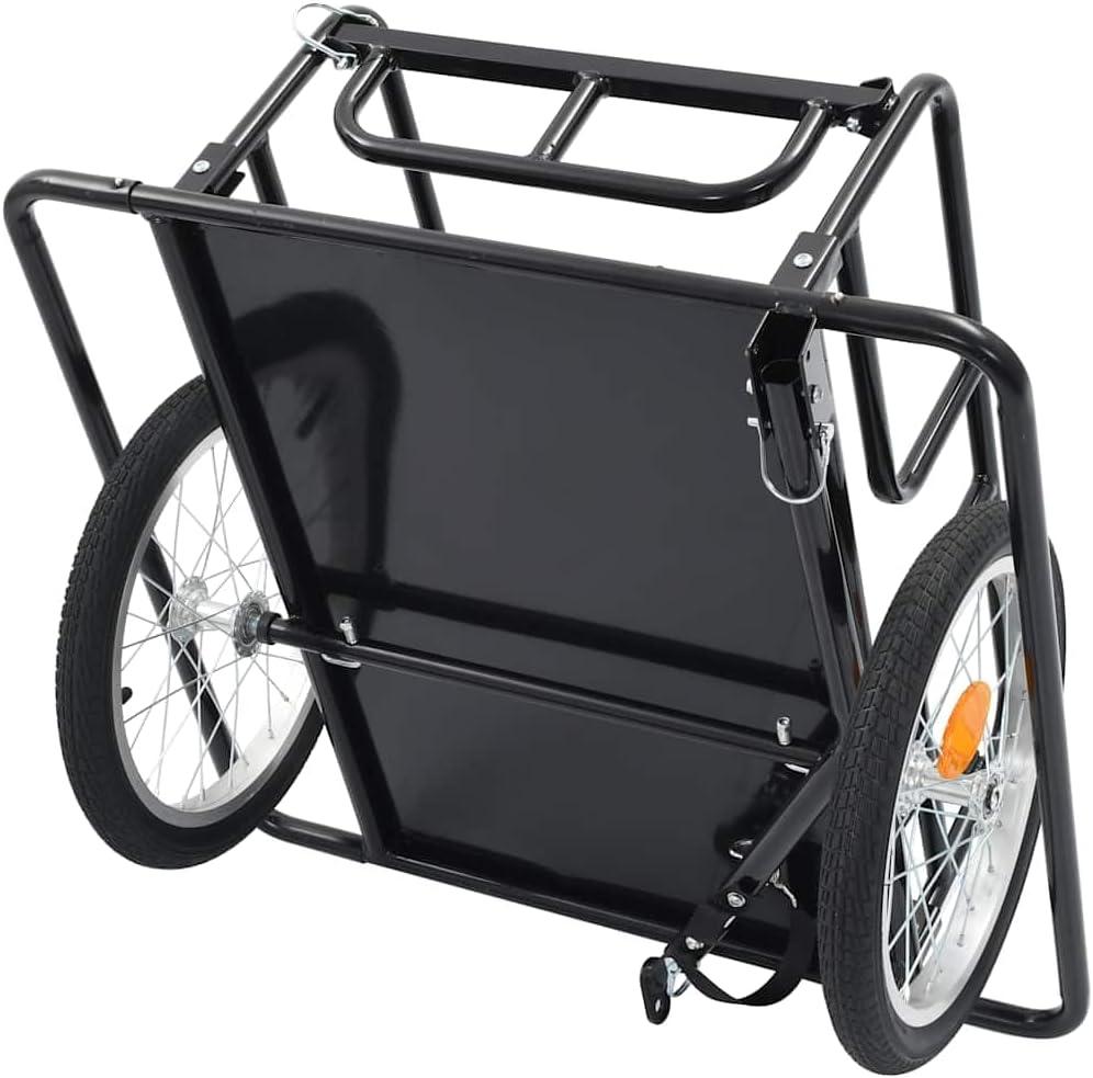 VidaXL Bike Trailer 51.2"x28.7"x19.1" Steel Black