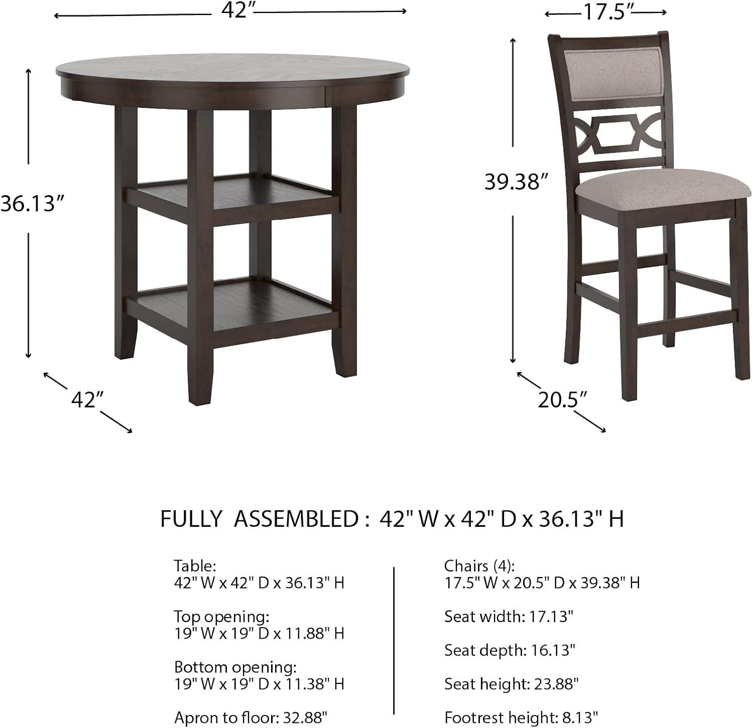 Ashley Furniture Langwest Brown Counter Height Dining Table Set - Set of 5