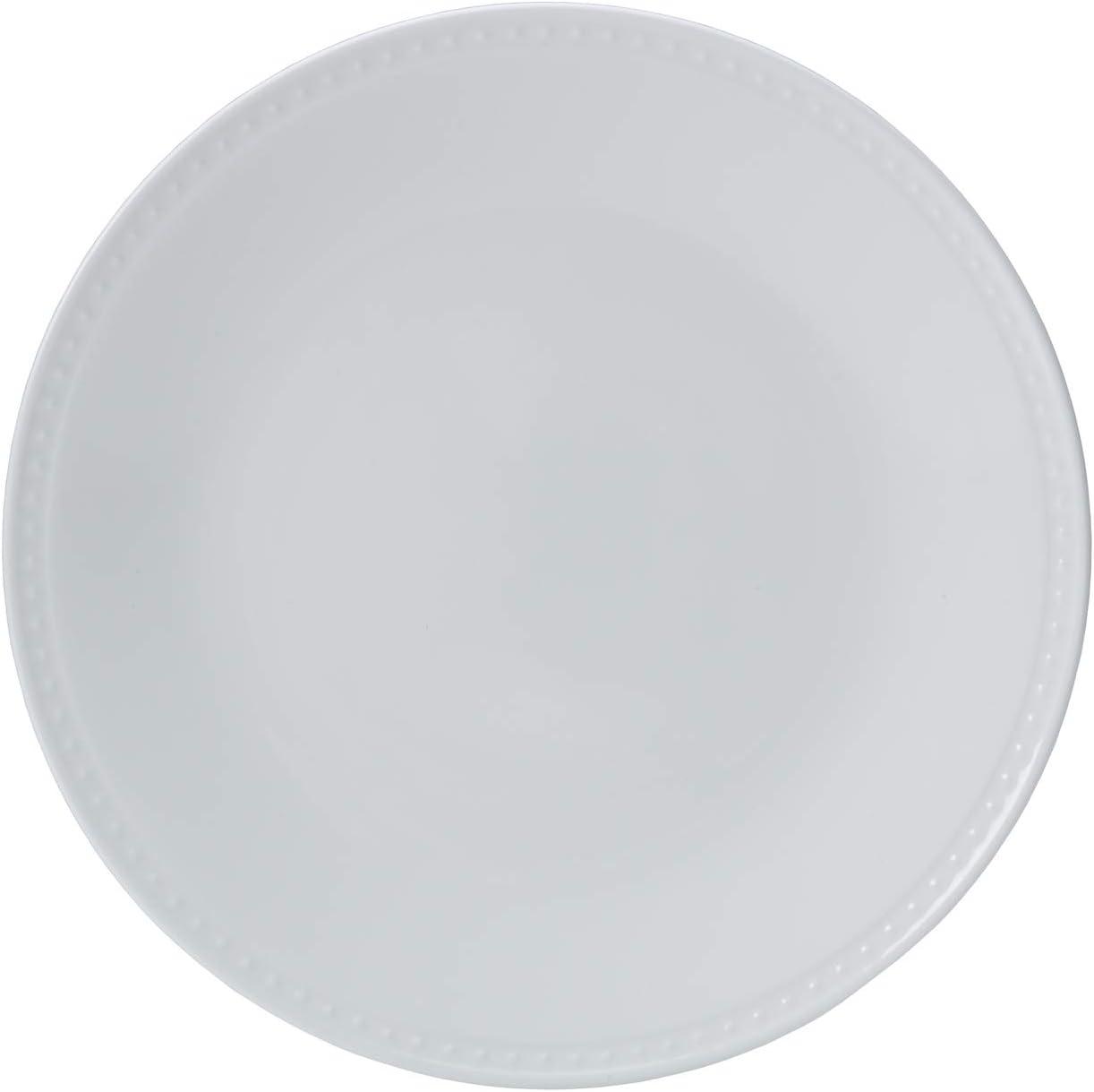 White Porcelain 16-Piece Dinnerware Set with Embossed Design