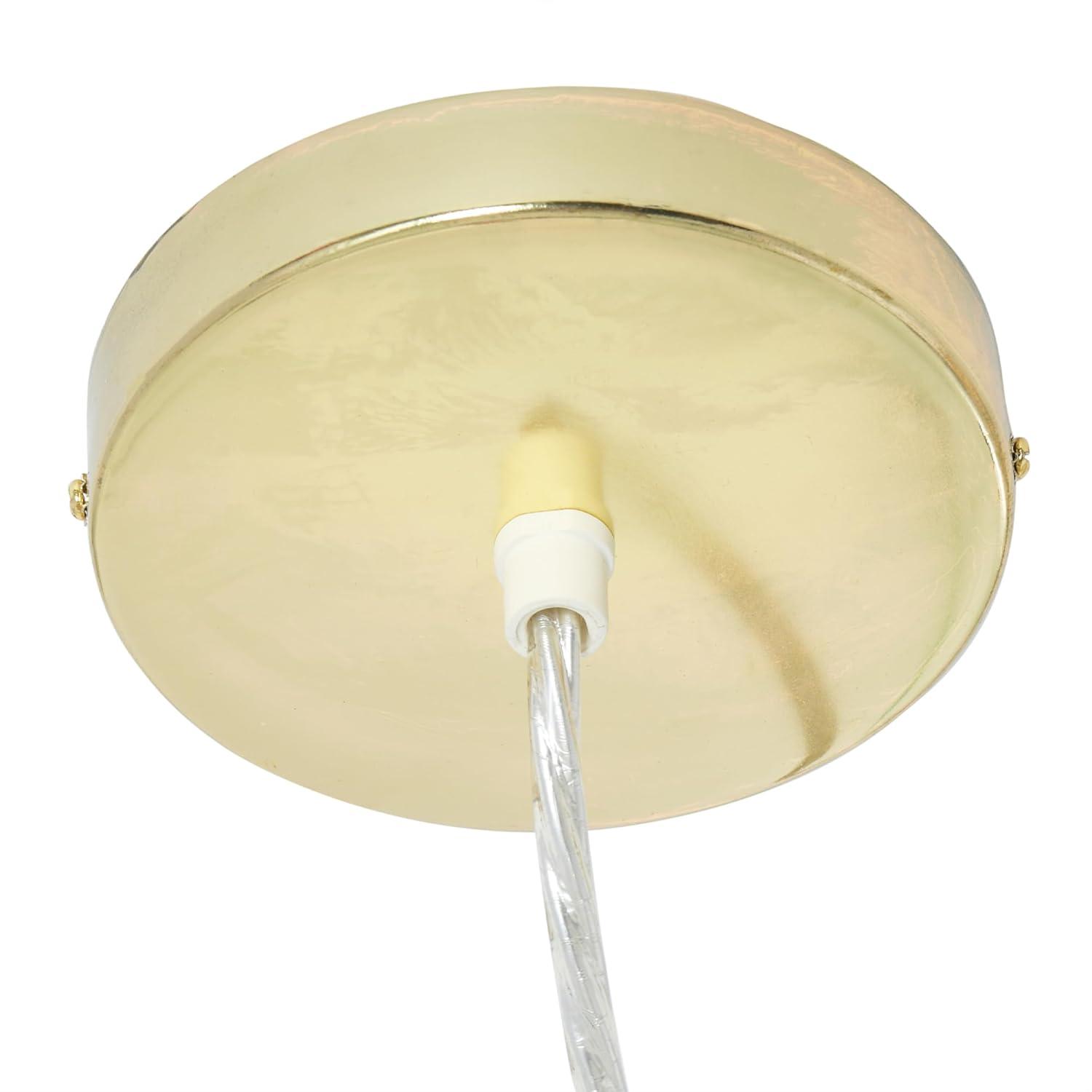 Creative Co-Op Capiz Honeycomb Globe Pendant Light, Capiz White Seashells with Antique Gold