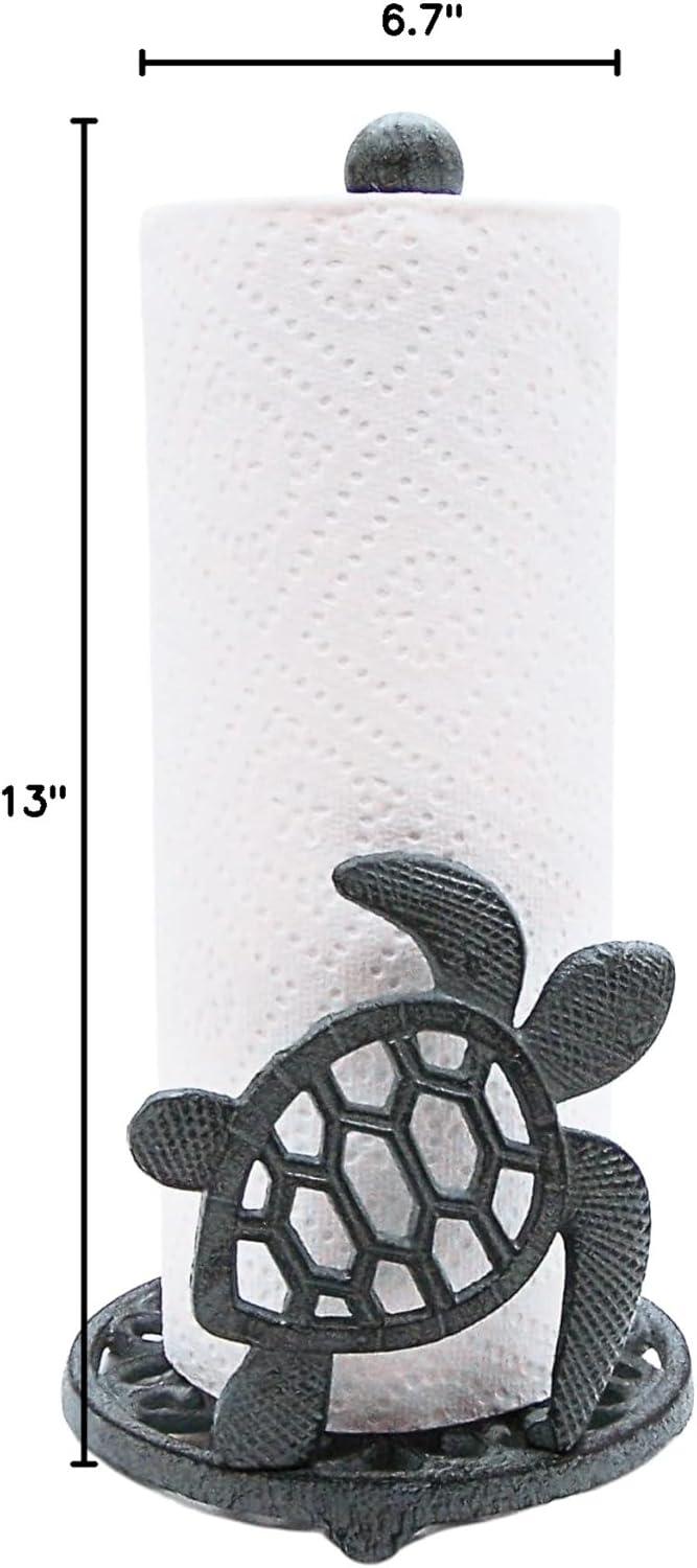 Sea Turtle Paper Towel Holder, Nautical Kitchen Accessories, Freestanding Countertop Organization, 13 Inches