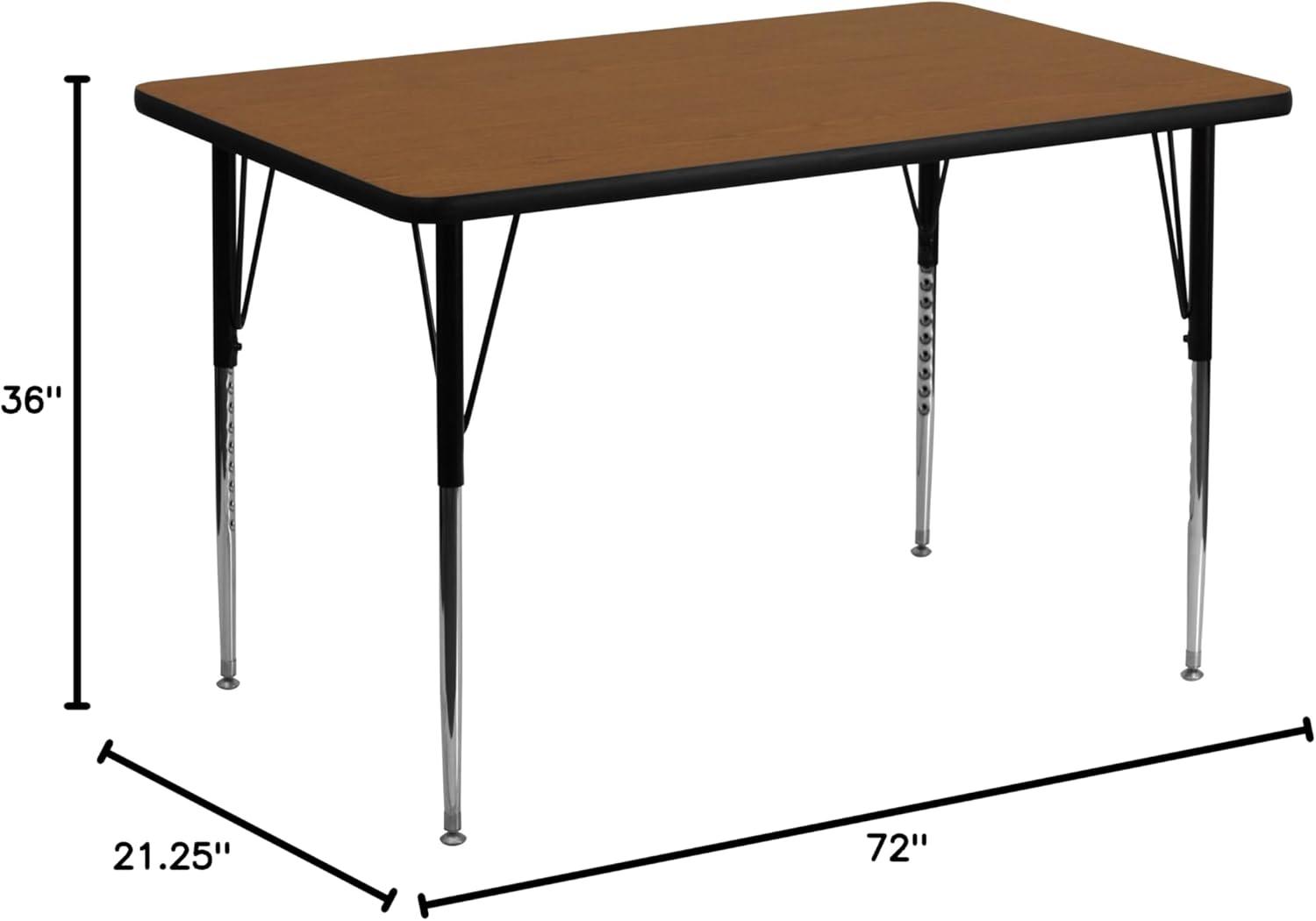 Goddard 24''W x 48''L Rectangular HP Laminate Activity Table - Adjustable Legs