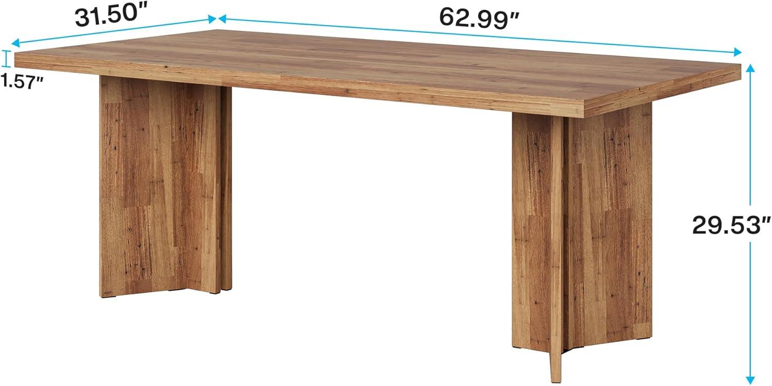 Tribesigns 63" Rectangular Dining Table for 4-6 People, Walnut