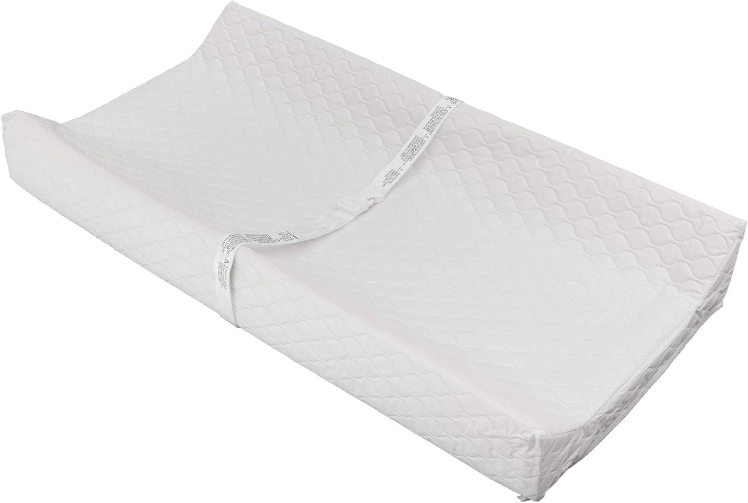 White Quilted Waterproof Contoured Changing Pad