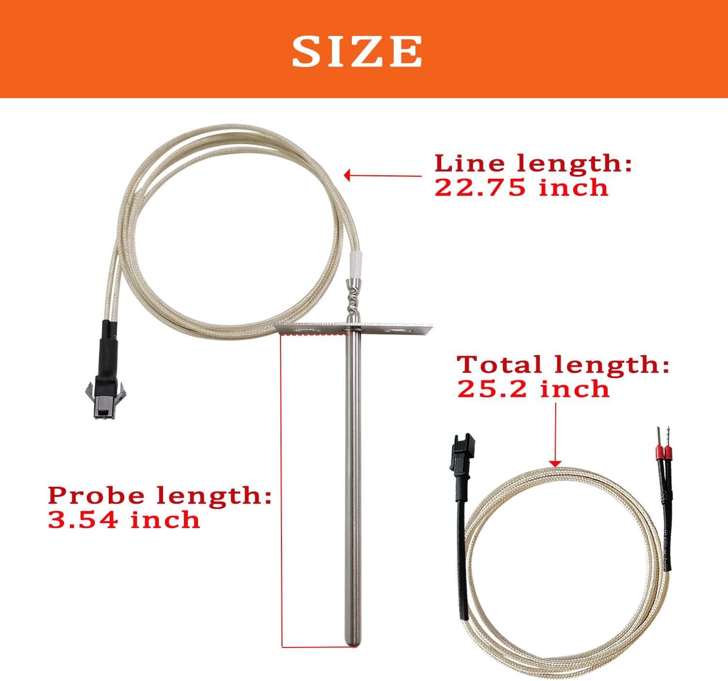 Replacement RTD Temperature Probe Sensor for Most Pit Boss 700& 820 Series Wood Pellet Smoker Grills, RTD High-Temperature Meat Barbecue Probe Sensor