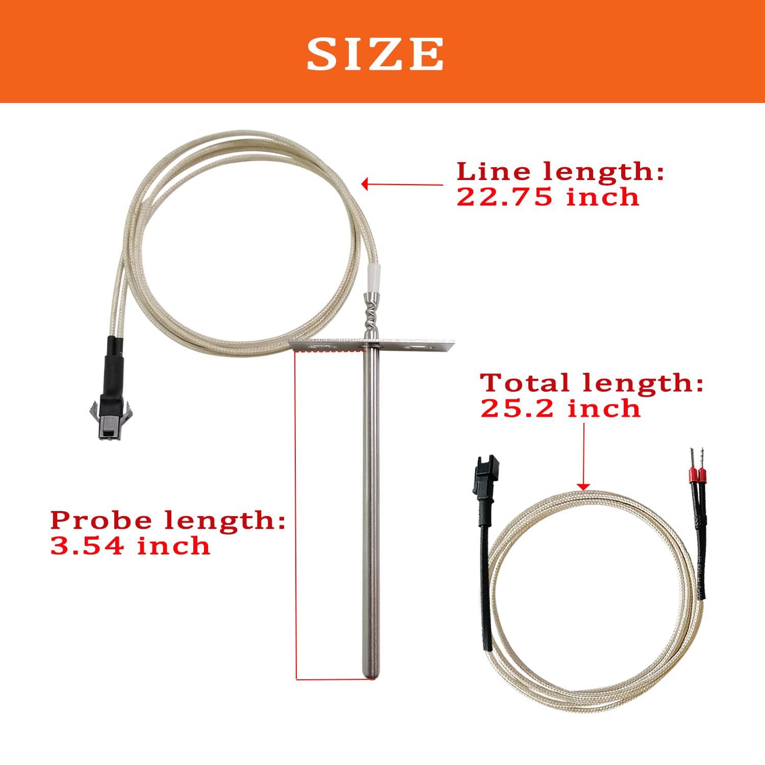 Replacement RTD Temperature Probe Sensor for Most Pit Boss 700& 820 Series Wood Pellet Smoker Grills, RTD High-Temperature Meat Barbecue Probe Sensor