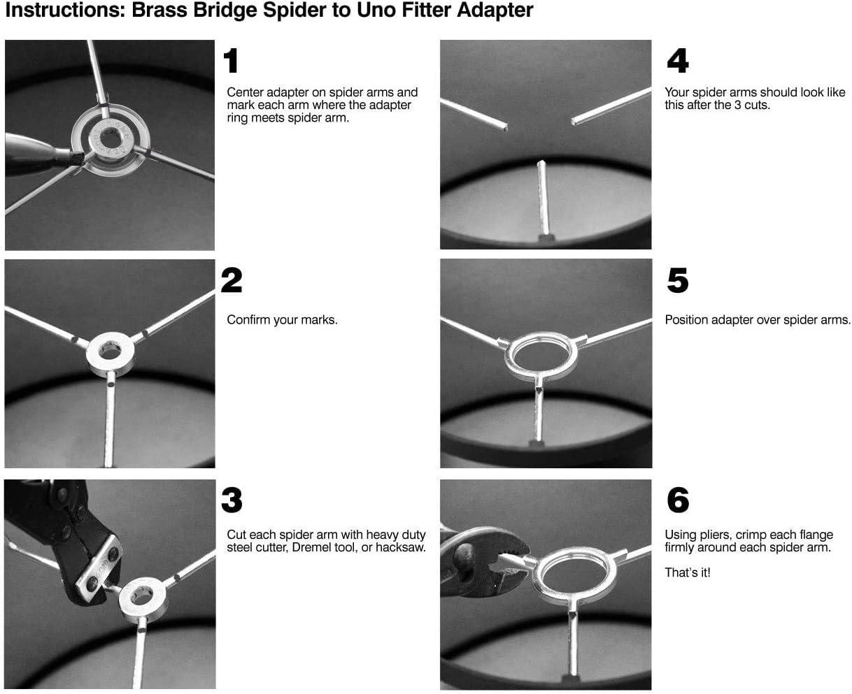 Brass Plated 3-Way Uno Bridge Lamp Adapter