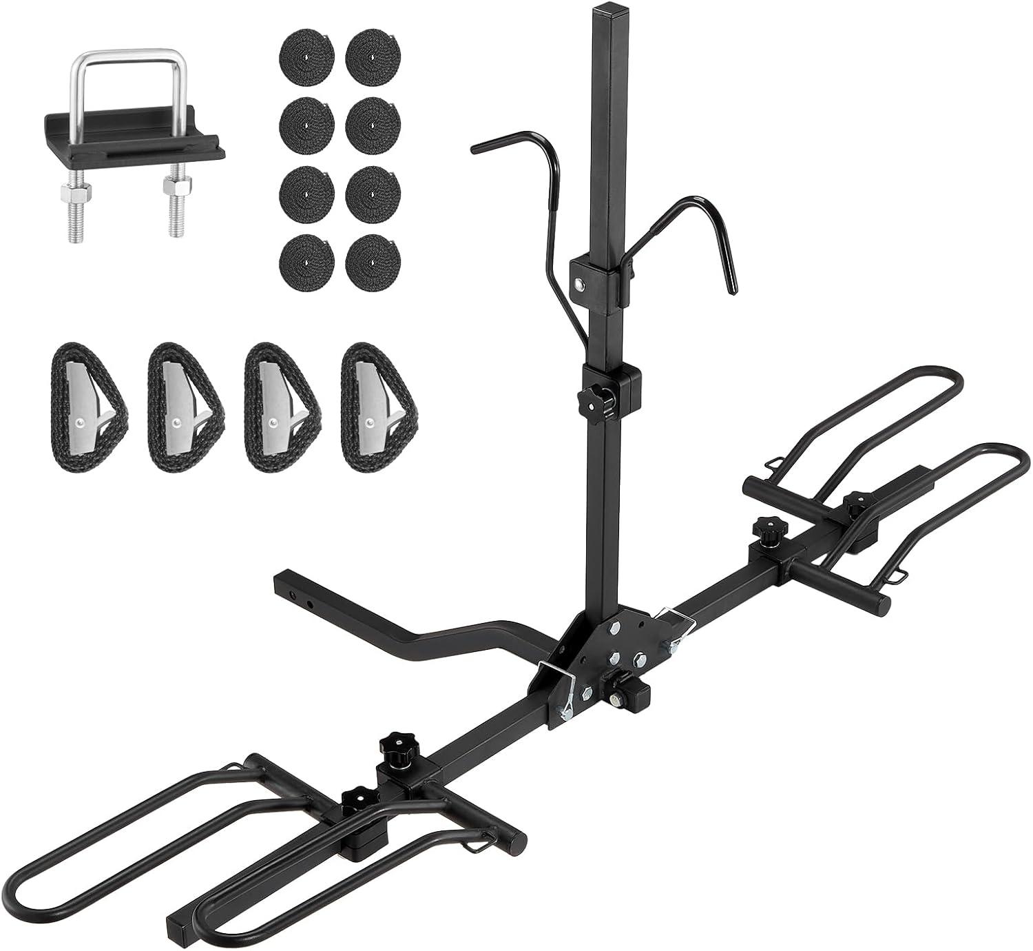 Black Steel Folding Hitch Mount 2-Bike Rack