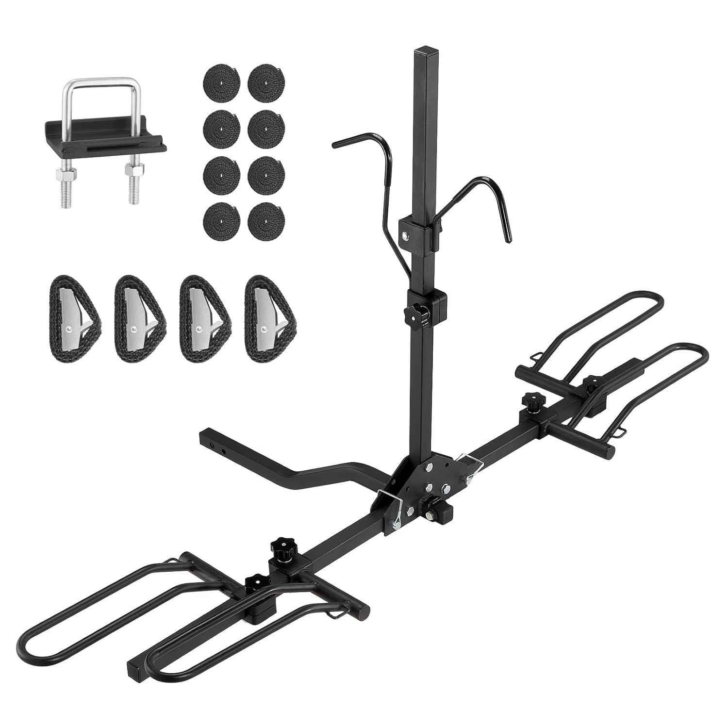 HCY 2-Bike Rack Hitch Mount Folding Carrier Car Truck SUV 1.25"/2" Receiver