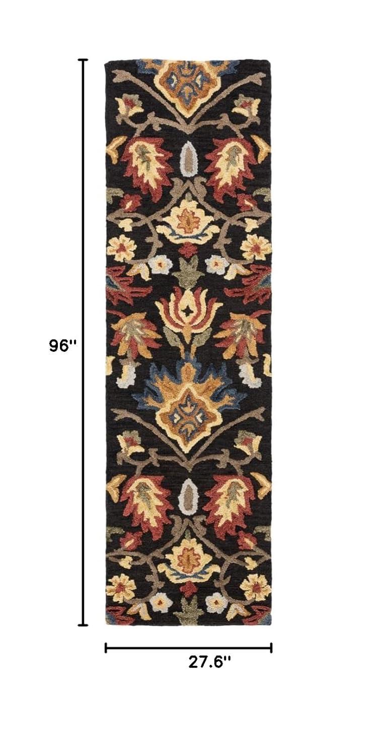 Blossom BLM402 Hand Tufted Runner Rug - Charcoal/Multi - 2'3"x8' - Safavieh.