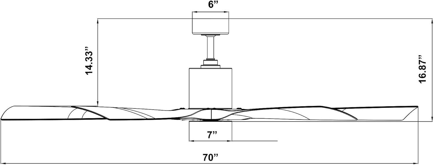 70" Aviator 5 - Blade Outdoor / Indoor Smart Ceiling Fan with Bluetooth Remote Control Included