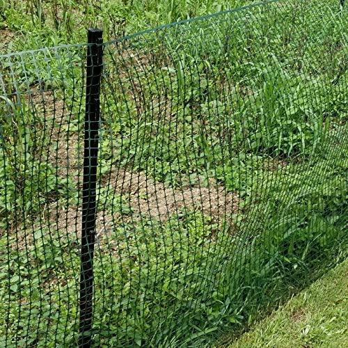BOEN Garden Fence Temporary Barrier Outdoor Fence for Dog, Rabbit or Deer, Garden Netting Plastic Mesh Plant Protection (40" x 25', Black)