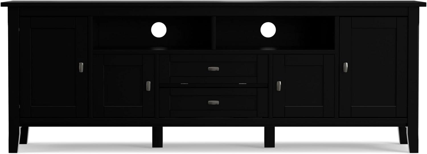 Simpli Home Warm Shaker 72"W Solid Wood TV Stand for TVs up to 80" with 4 Storage Cabinets and 2 Drawers