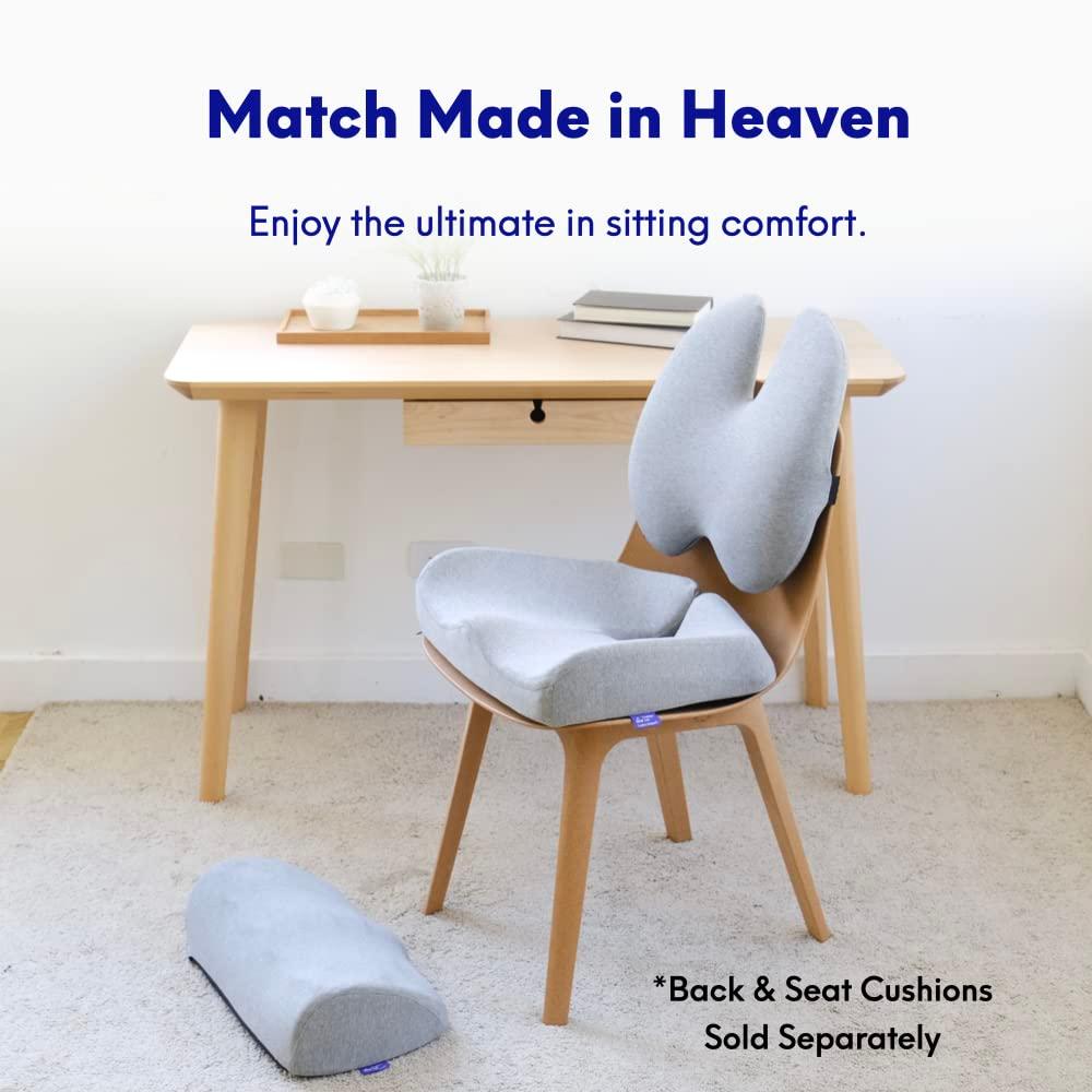 Cushion Lab Ergonomic Foot Rest for Under Desk – Patented Massage Ridge Design Memory Foam Foot Stool Pillow for Work, Home, Gaming, Computer, Office Chair – For Back & Hip Pain Relief - Light Grey