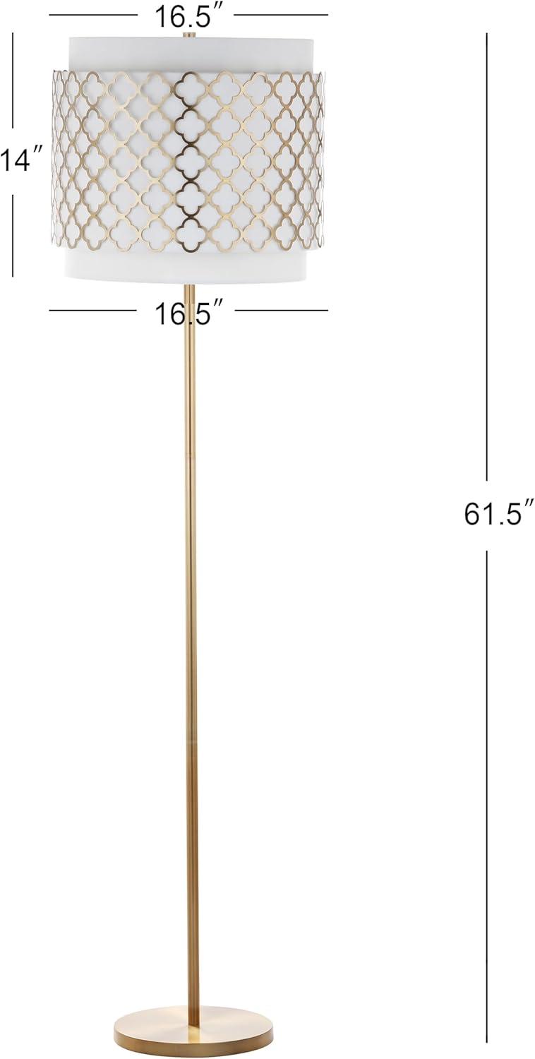 Safavieh Priscilla 61.5 in. H Metallic Floor Lamp, Gold/White Shade