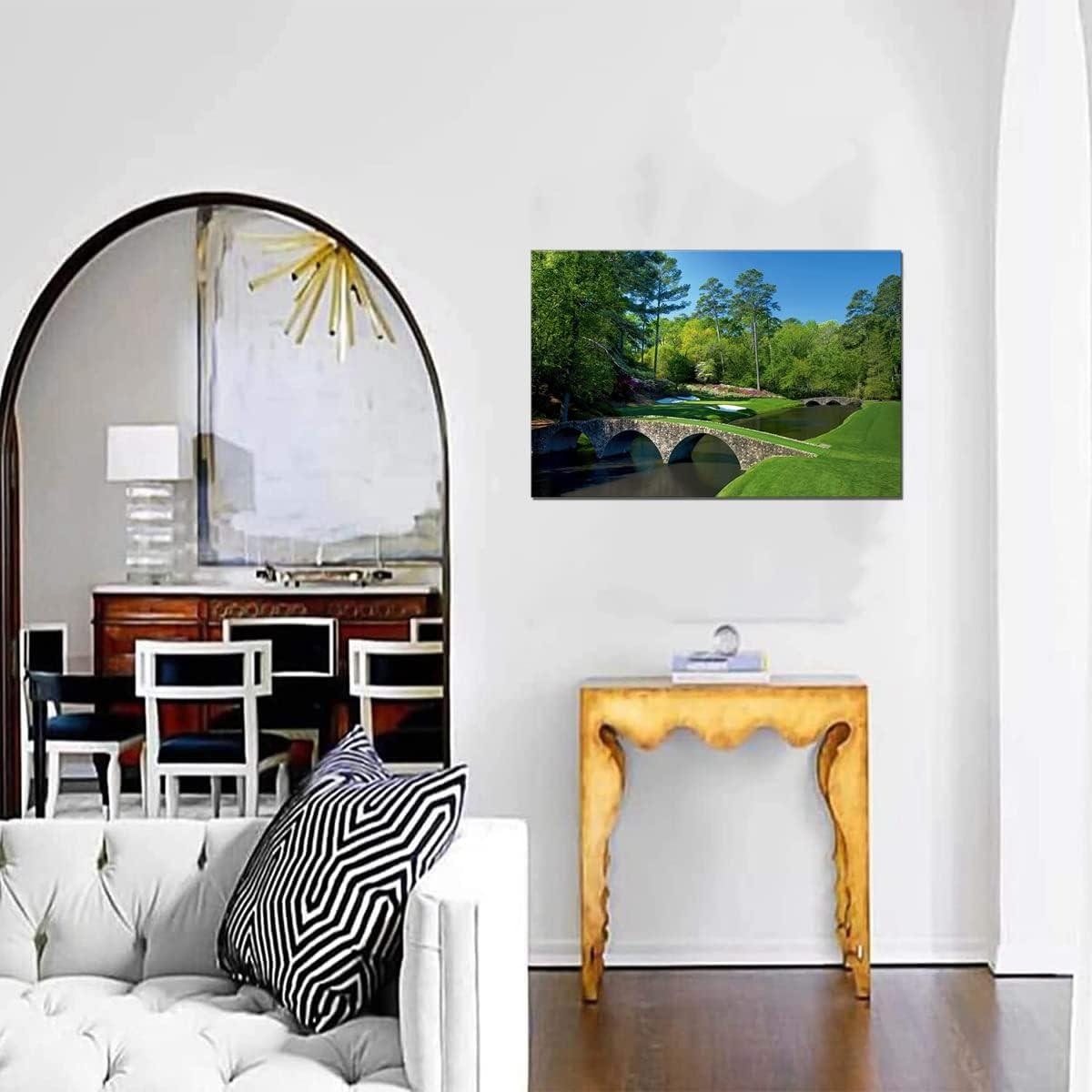 SYDposter Large Gym Men Cave Decor Golf Club Sport Landscape Artwork Canvas Painting for Bedroom Wall Art Augusta National Golf Course Home Decor Poster Print Unframed 24x36in