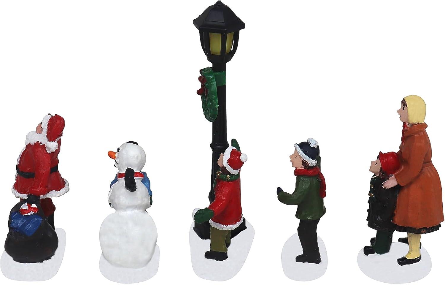 Hand-Painted Resin Christmas Village Figurine Set